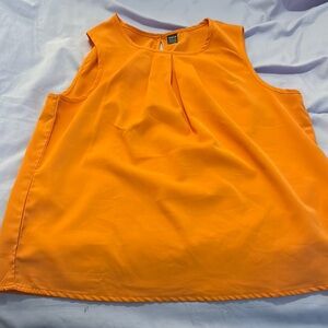 Bright Orange Sleeveless Top Sz Large